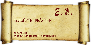 Estók Márk névjegykártya